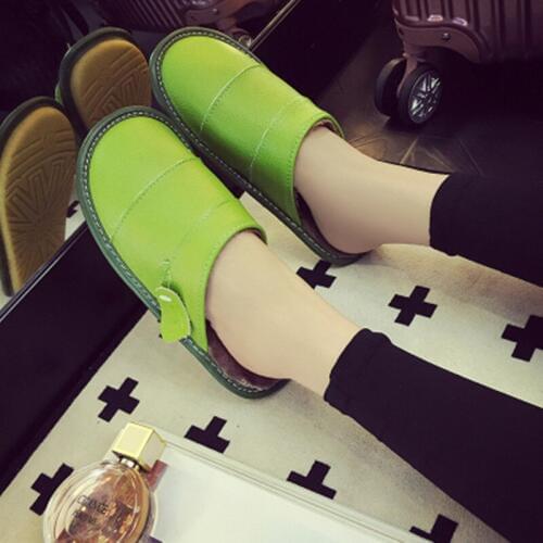 Cowhide Leather Couples Cotton Slipper Winter Warm Indoor Bottom Slippers anti-slip Household Shoes