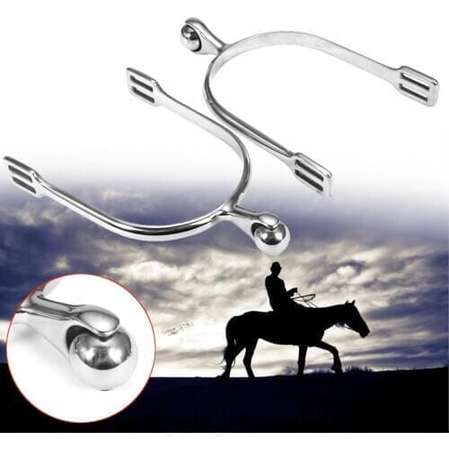 1 Pair Stainless Steel Walking Western Horse Spurs Riding Cowboy Antique Silver