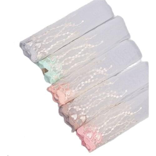 1Yards Gray Green Pink Lace Fabric 20cm Lace Mesh Lace Fabric Ribbon DIY Sewing Embroidery Trim Wedding Bridal Dress encajes QA4
