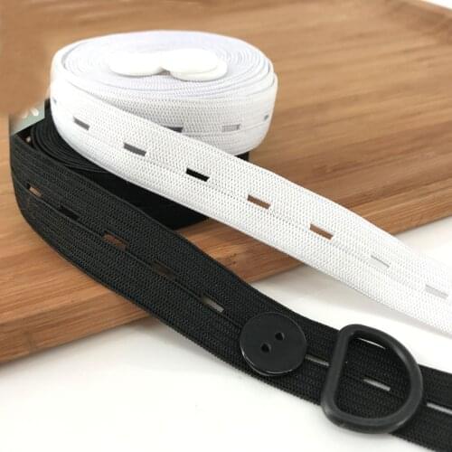 10Yards/lot 2cm Wide Adjustable Elastic Band White Buttonhole Elastic Band Soft baby maternity tape / rubber band