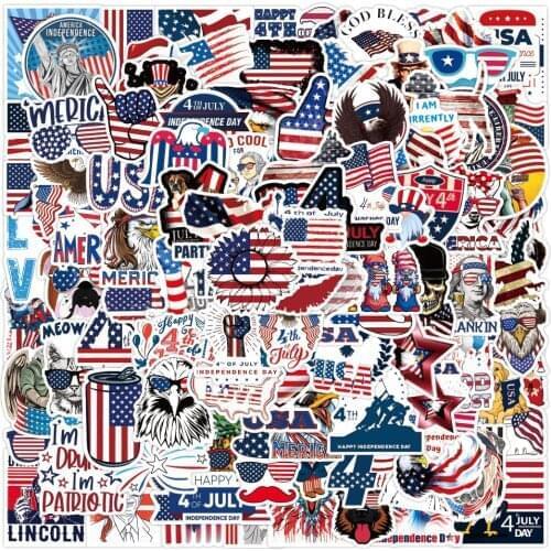 3Set=300PCS New American Independence Day Graffiti Sticker Helmet Notebook Scooter Water Cup Waterproof Sticker