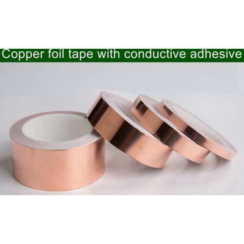 3 Rolls Width 18mm x 20m,Copper foil tape with conductive adhesive Single-guided copper tape,Shielding tape,Heat-resistant