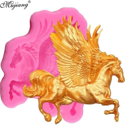 3D Horse Cake Silicone Mold Pegasus Fondant Cake Decorating Tools DIY Cookie Baking Polymer Clay Candy Chocolate Gumpaste Moulds