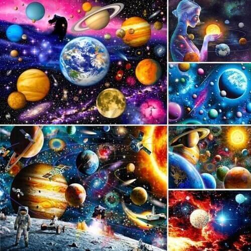 5D DIY Diamond Painting Universe Space Landscape Kit Full Drill Square Embroidery Mosaic Art Picture of Rhinestones Decoration