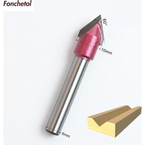 6mm*10mm*60degrees-1pcs CNC solid carbide 3D End Mill,tungsten steel woodworking insert router bit,wood tools,3D V Bit