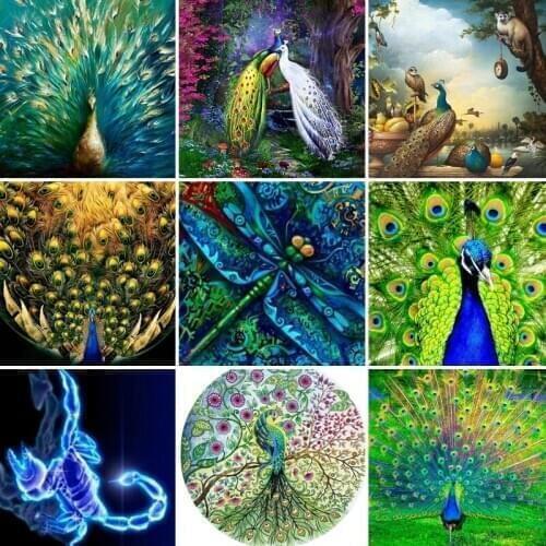 40/50/60 diamond painting 5D Full Square embroidery mosaic Cross Stitch animal feather DIY Wall Sticker home Decoration festival