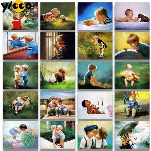 Full Square Drill Diamond Painting Cross Stitch 5D Embroidery Boys Childhood Diamond Mosaic Rhinestone Home Decor Gift TC20