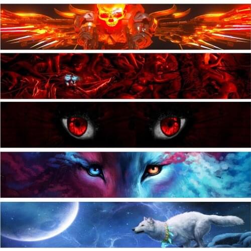 Car Front Windscreen Sticker 3D Transparent Windshield Decal Vinyl Sticker Wolf Pattern Protective Stickers Car Decoration Acces