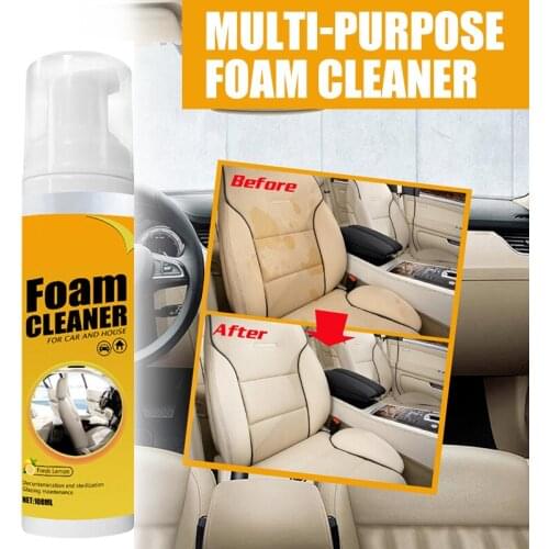 Car Leather Foam Cleaner with Lemon Flavor Multi-Use Easy Operation Easy to Remove Portable Long Lasting for Car FreeHome & Gard