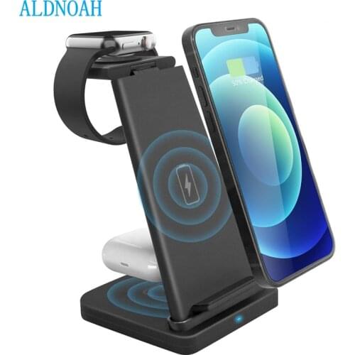 3 in 1 Magnetic Wireless Charger Stand For Magsafe iPhone 12 Mini Pro Max/Apple Watch Fast Charging Dock Station For Airpods Pro