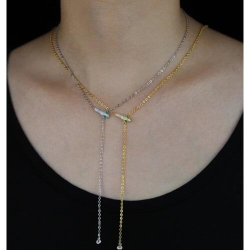 Synthetic Emerald Necklace For Women paved with 5cm CZ Snake Head Pendant Necklaces Gold Color Choker Snake Chain jewelrys gift