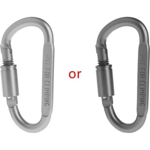 D Shaped Camping Carabiner Aluminum Alloy Locking Hook Ring Key Climbing Tools 03KA