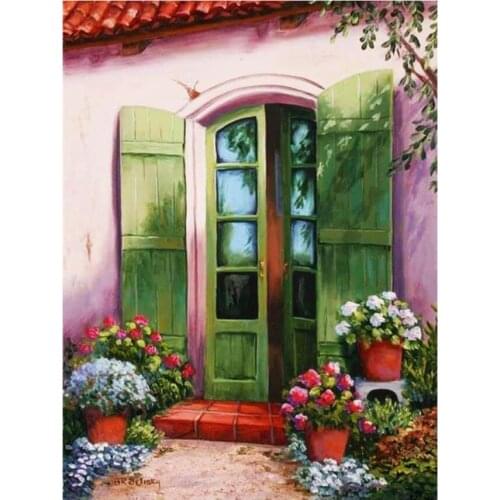 Home Yard Embroidery Mosaic Craft Flowers Door Diamond Painting Kit Bead Picture Wall Paper Rhinestones Draw Christmas Gift New