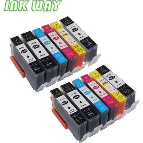 INK WAY 12 PCS 5 C Compatible ink cartridge for hp 364 for C6300 C6324 C6380 D5400 D5445 D5460 D5463 D5468 D7560