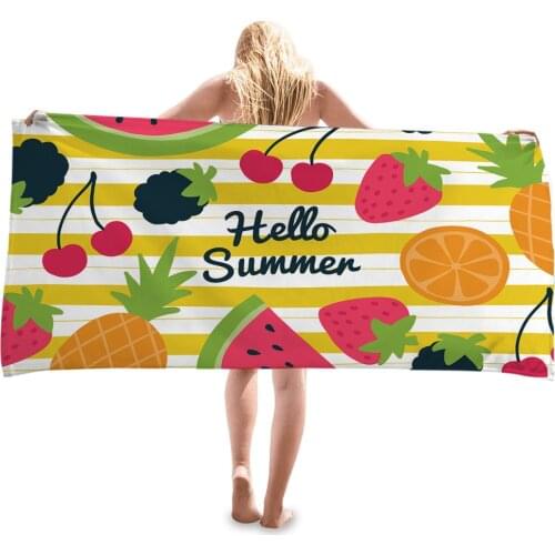 Summer fruit printing quick drying bath towel, mini foam portable outdoor travel swimming surfing beach towel fashion yoga mat