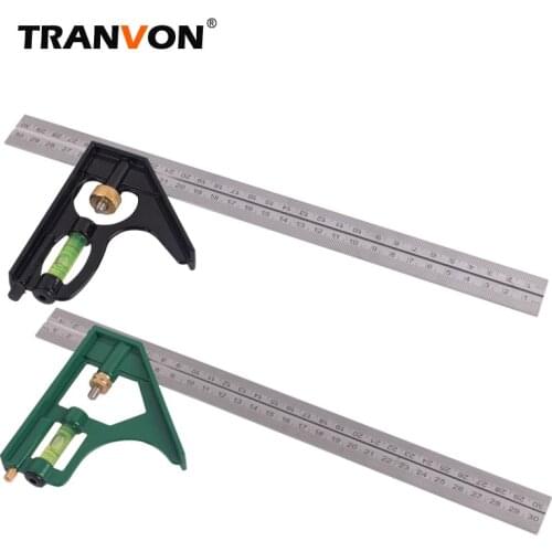 TRANVON The stainless steel combination ruler can adjust the right Angle measuring instrument