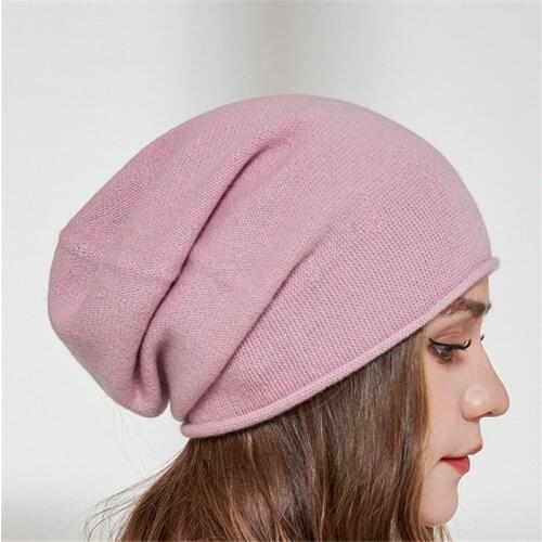 Fashion High Quality Knitted Pure Wool Hat All-Match Winter Warm Hat Soft Breathable Hat Women Shopping Beanie Cap Party Gift
