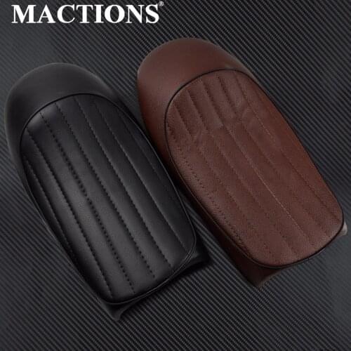 Motorbike Black/Brown Modified Stripe Cafe Racer Seat Custom Flat For Honda CG CB CL CB125S CB200 SR125