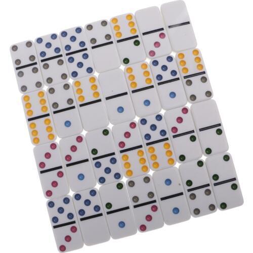 Double Six Domino Set Traditional Board Game Toy Tin Box Color Dot #2