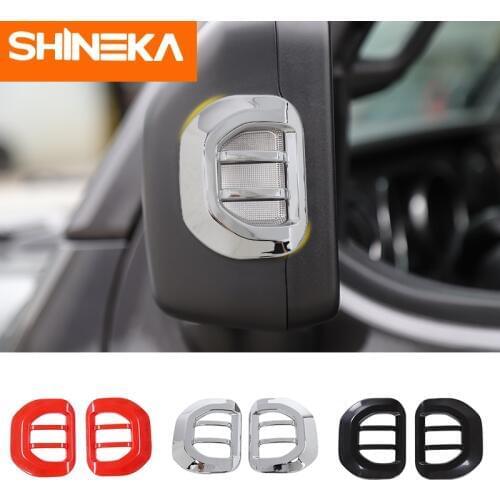 SHINEKA Car Sticker For Jeep Wrangler JL 2018+Car ABS Rearview Mirror Turn Signal Cover Decoration Stickers For Jeep Wrangler JL