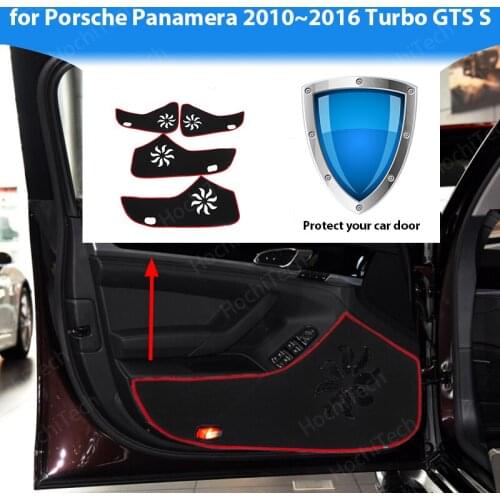 Side edge cover decal Door Inside Guard Protection Carpet for Porsche Panamera 2010~2016 Turbo S Car Door Anti Kick Pad Sticker