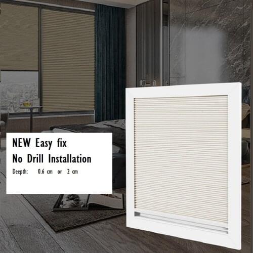 NEW Cellular Shades Honeycomb Blinds Pleated Curtains (Bottom Up) No Drill Easy Fix Inverted Window Glass Custom Made