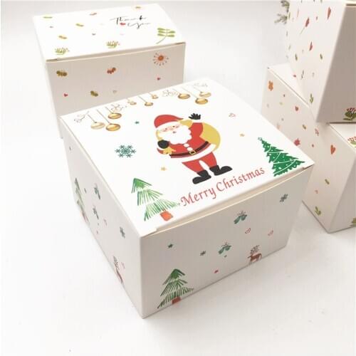 New Design 20Pcs Paper Merry Christmas Gift Box Wedding Candy&Chocolate Candy Box Santa Claus Gifts Packing Box