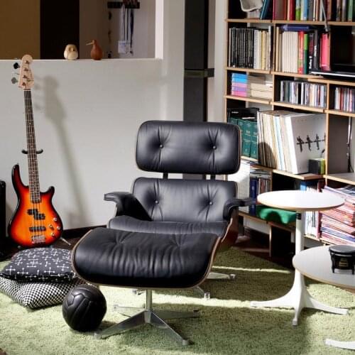 Recliner Cowhide Nordic Single Designer Sofa Chair Simple Modern Lounge Mini Couch for Bedroom