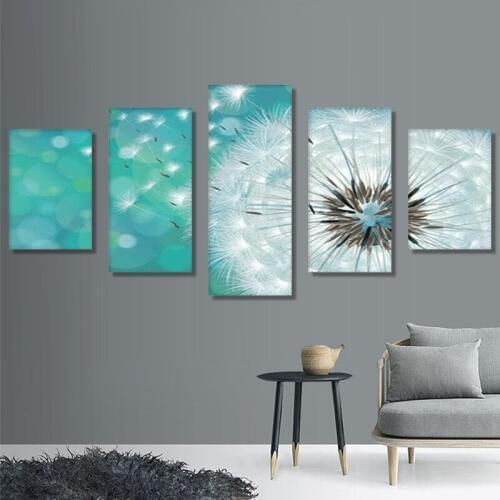Dandelion 5D Diamond Paintings Five Connected Pieces Room Decoraitons Paste all diamonds Diamond Painting Home Decoration