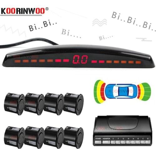 Koorinwoo LED Display Parktronic Car Parking Sensors 8 Radars BEEP Alarm Parking Probe Car-detector For Car Parking parkmaster