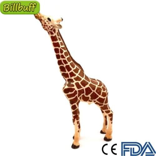 1Pcs Simulation wild Animal Male Giraffe Soft Glue Action Lifelike Model Figures Collection Educational toys ​for Children Gifts