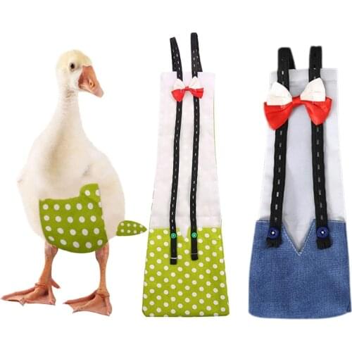 Adjustable Duck Cloth Diaper Washable Reusable Cute Bowknot Nappy Costume for Farm Animal Pet Goose Duck Chicken Poultry