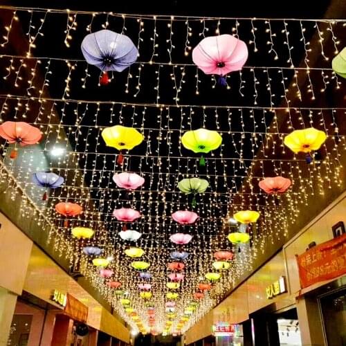 4M-40M Christmas Lights Waterfall String LED Curtain Icicle Droop 0.6M Garland Decorative Lights for Wedding Window Home Decor