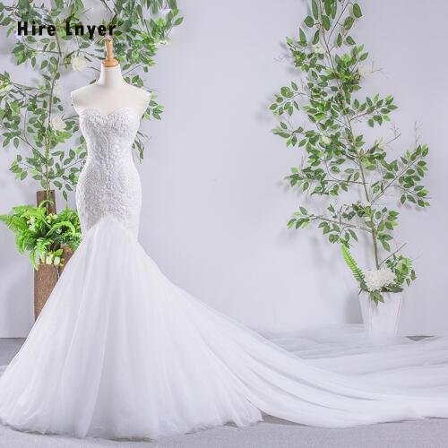 HIRE LNYER New Arrive Lace Up Full Beading Pearls Mermaid Wedding Dresses Alibaba China Vestido De Noiva Sereia