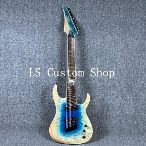 Fast Shipping Top Quality 8 Strings TL Electric Guitar ASH Body Stain Finish Strings Thru Body Fanned Frets Daddario Strings