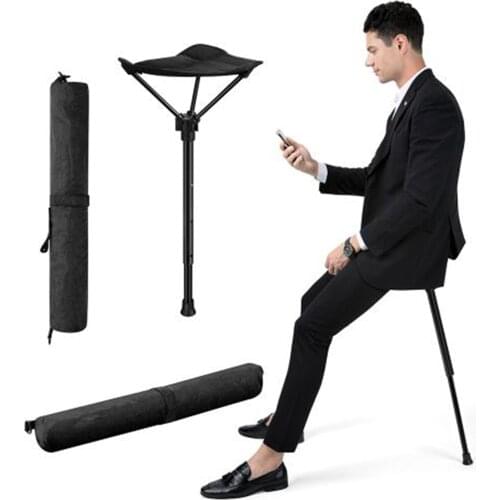 Seat Stick Adjustable Seat Folding Stool Folding Chair Lightweight Portable Queuing Artifact For Outdoor Fishing Concert Seat