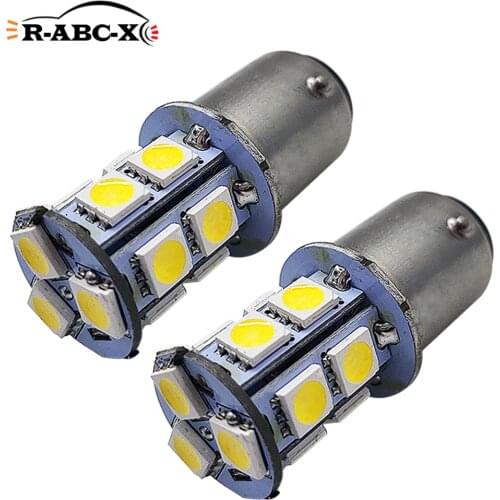 RUIANDSION2X ba15d led 12v Car Turn Signal Light LED Reverse Bulb Motorbike Rear Lamp 5050SMD Non-polarity 10-30V 24V Warm White