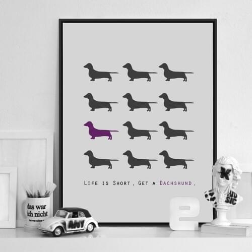 Dachshund Dog Canvas Art Print and Poster Modern Multi Dachshund Puppy Dog Wall Decor Home Room Decor Picture Canvas Painting