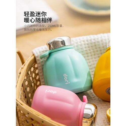 Vacuum Cup Female Cute Girl Heart Small Capacity Small Portable Handle Water Cup