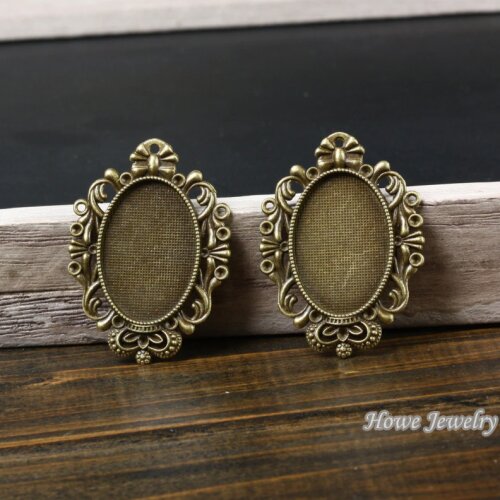 Vintage 7 pcs daintiness Oval frame Pendant Antique bronze Zinc Alloy fit Bracelet Necklace DIY Metal Jewelry Findings
