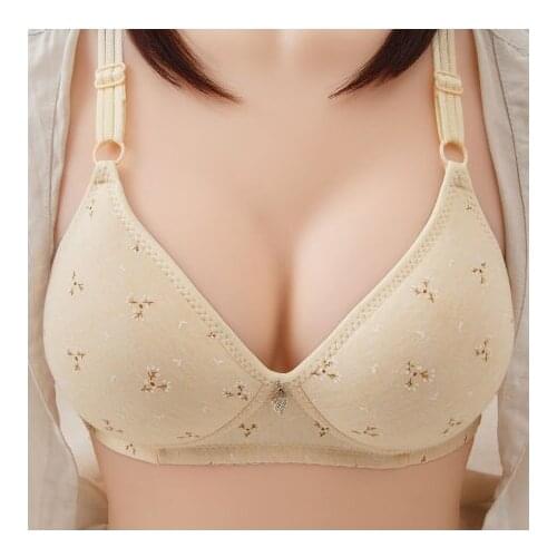 Plus size wireless bras for women top padded push up lace bralette deep V large Chest 32-44 A B cup minimizer sexy lingerie C09