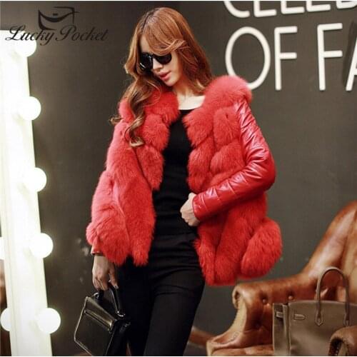Women Winter New Fashion Loose Solid Color Spliced Elegant Thick Warm Fur Leather Female High Street Slim Removable Coats ML1039
