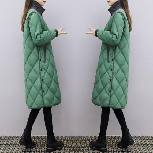 Winter Plus Size Cotton Padded Coat Parkas 2021 New Warm Woman Slim Long Outwear Female Casual Feminina Basic Jacket