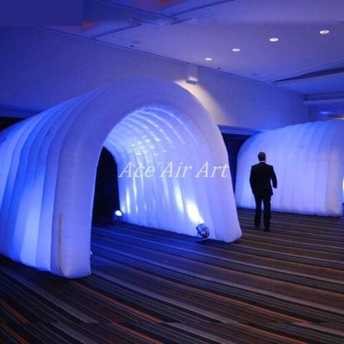 210 d Oxford small white inflatable tunnel for event offered by Ace Air Art