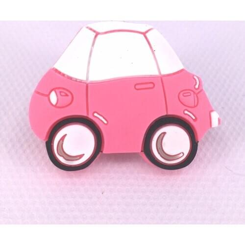 5pcs Soft Rubber Children Room Cabinet Drawer Knob Handle Kids Drawer Pulls Pink Car