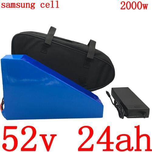 52V Lithium battery use samsung cell 52V 24AH electric bicycle battery 52V 1000W 2000W electric scooter battery with 5A charger