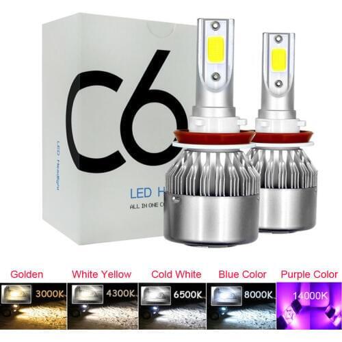 12V Car Headlight H4 LED H7 H1 H3 H11 H13 HB2 HB3 HB4 HB5 9003 9004 9005 9006 9007 72W 8000LM 4300K 6000K 8000K 14000K Purple