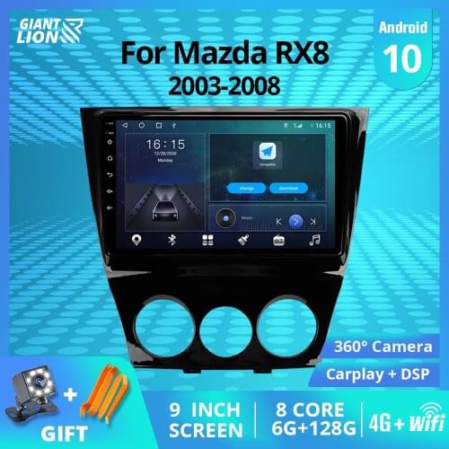 2DIN Android10 Car Radio For Mazda RX8 RX-8 2003-2008 GPS Navigation Stereo Receiver Car Stereo Auto Radio Bluetooth Player IGO