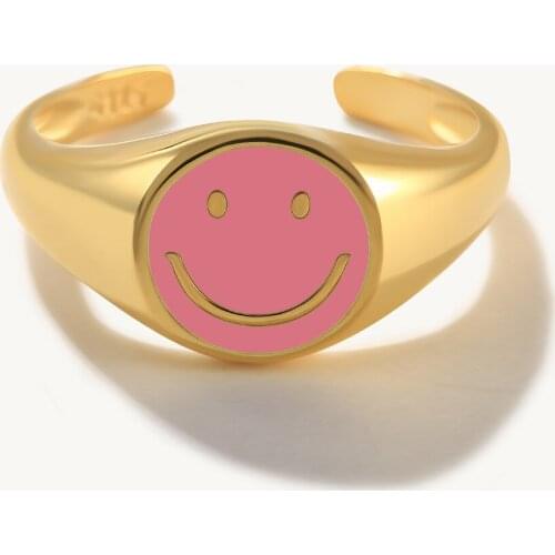 CANNER Cute Smiley Rings For Women Girls 925 Silver Ring 2021 Trend Anillos Mujer Fine Jewelry Paired Rings Bulk Minimalist