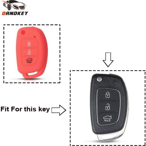 Dandkey For Hyundai Ix35 IX45 IX25 I10 I30 Sonata Verna Solaris Santa Elantra Mistra Silicone Car Key Case Fob Cover 3 Button